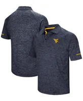 Men's Heather Navy West Virginia Mountaineers Down Swing Polo Shirt