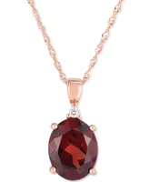 Rhodolite Garnet (2-3/4 ct. t.w.) & Diamond Accent 18" Pendant Necklace in 14k Rose Gold