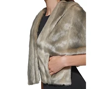 Eliza J Faux-Fur Shrug