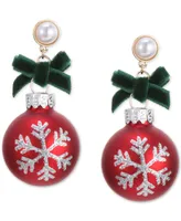 Holiday Lane Imitation Pearl Ornament Drop Earrings, Created for Macy's