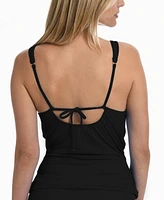 La Blanca Island Goddess Over-The-Shoulder Twist-Front Tankini Top