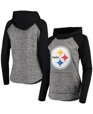 Women's Heathered Gray-Black Pittsburgh Steelers Championship Ring Pullover Hoodie - Heather Gray