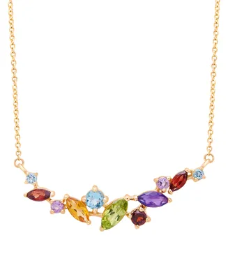 Multi-Gemstone Scattered Cluster 18" Pendant Necklace (1-1/8 ct. t.w.) in 14k Gold
