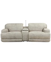 Sebaston 3-Pc. Fabric Sofa with 2 Power Motion Recliners and 1 Usb Console, Created for Macy's