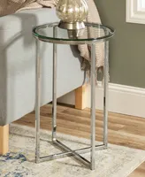 Modern Glam 2-Piece Metal-x Leg Side Table Set