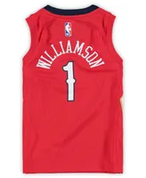 Preschool Girls and Boys Zion Williamson Red New Orleans Pelicans 2020/21 Fast Break Replica Jersey Statement Edition