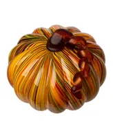 Glitzhome Striped Short Pumpkin, Set of 2