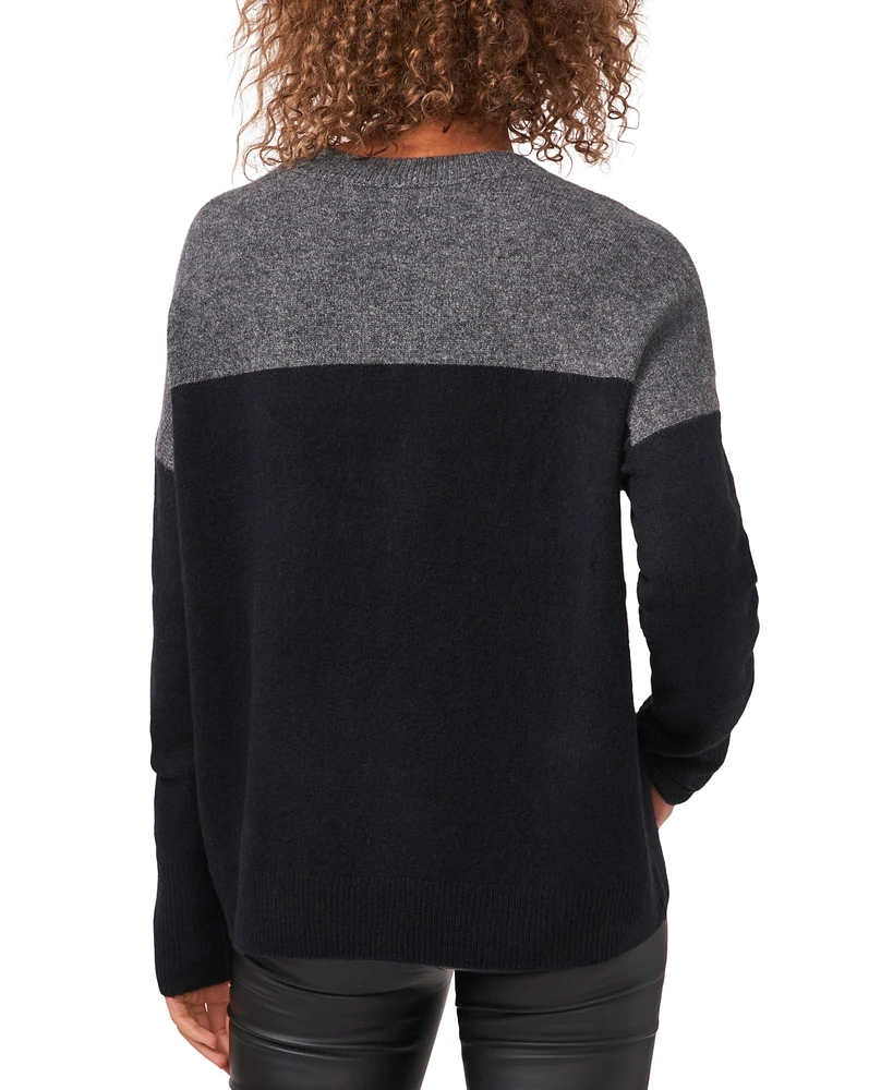 Vince Camuto Cozy Extended Shoulder Color Blocked Sweater