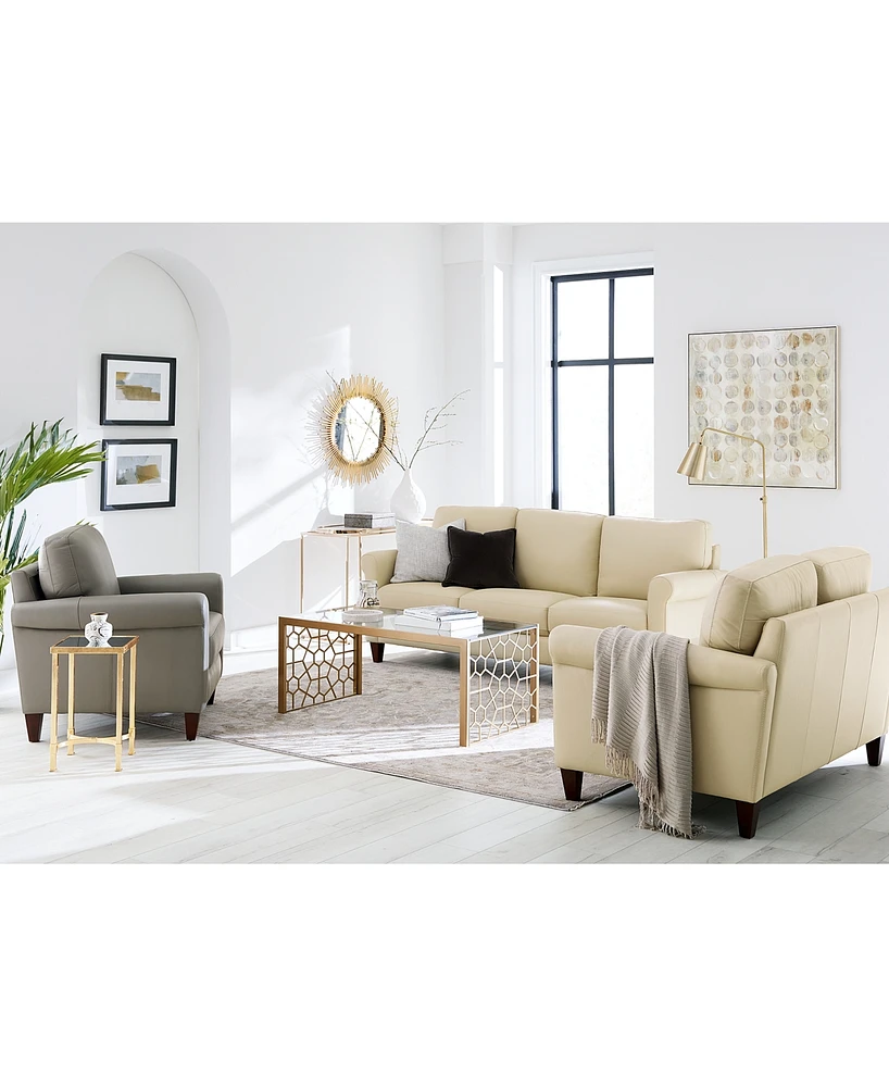 Closeout! Kared 84" Roll Arm Leather Sofa, Created for Macy's