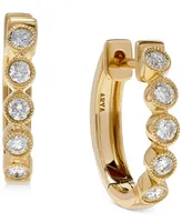 Diamond Bezel Hoop Earrings (3/8 ct. t.w) in 14K Gold