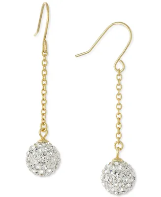 Giani Bernini Crystal Pave Ball Chain Drop Earrings in 14k Gold-Plated Sterling Silver, Created for Macy's