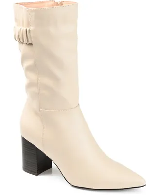Journee Collection Women's Wilo Wide Calf Block Heel Boots