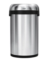 simplehuman Brushed Stainless Steel 60 Liter Semi Round Open Trash Can