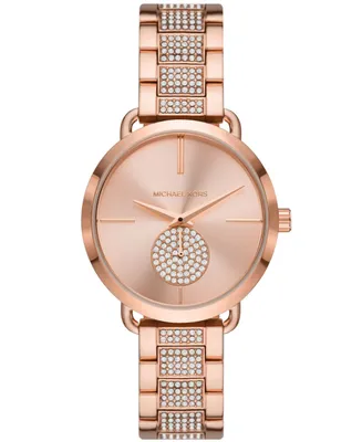 Michael Kors Women's Portia Rose Gold-Tone Stainless Steel Bracelet Watch, 36mm - Rose Gold