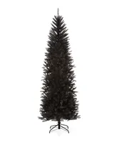 Glitzhome Black Tinsel Artificial Christmas Tree, 7.5'