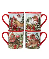 Homestead Christmas 4 Piece Mug Set