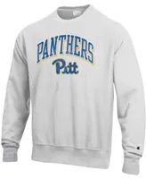 Men's Gray Pitt Panthers Arch Over Logo Reverse Weave Pullover Sweatshirt