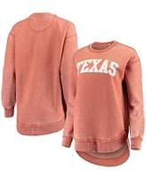 Women's Texas Orange Texas Longhorns Vintage-Like Wash Pullover Sweatshirt