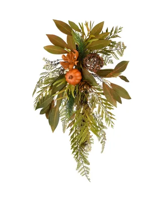 National Tree Company 26" Harvest Wall Flower Swag
