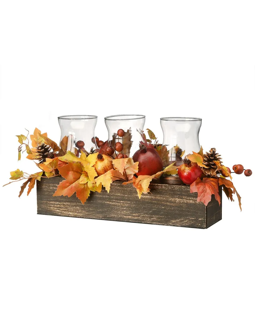 National Tree Company 24" Maple Leaves Candleholder Centerpiece