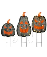 National Tree Company 35" Pre-Lit Jack-o-Lantern Garden Stakes, Set of 3