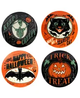 Certified International Scaredy Cat Canape Plates, Set of 4