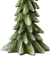 Glitzhome Resin Christmas Table Tree Decor, 14.75"