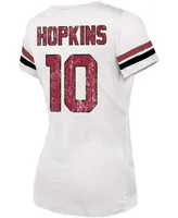 Women's Deandre Hopkins White Arizona Cardinals Name Number V-Neck T-shirt