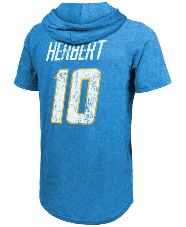 Fanatics Branded Men's Justin Herbert Powder Blue Los Angeles Chargers Player Icon Name and Number T-Shirt - Powder Blue