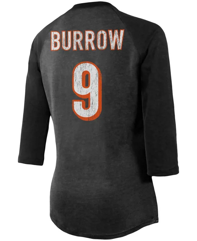 Women's Fanatics Branded Joe Burrow Black Cincinnati Bengals Player Name &  Number Raglan 3/4-Sleeve T-Shirt