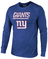 New York Giants Lockup Tri-Blend Long Sleeve T-shirt - Royal