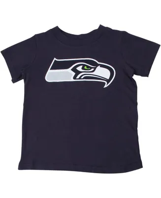 Toddler Boys and Girls Seattle Seahawks College Navy Team Logo T-shirt