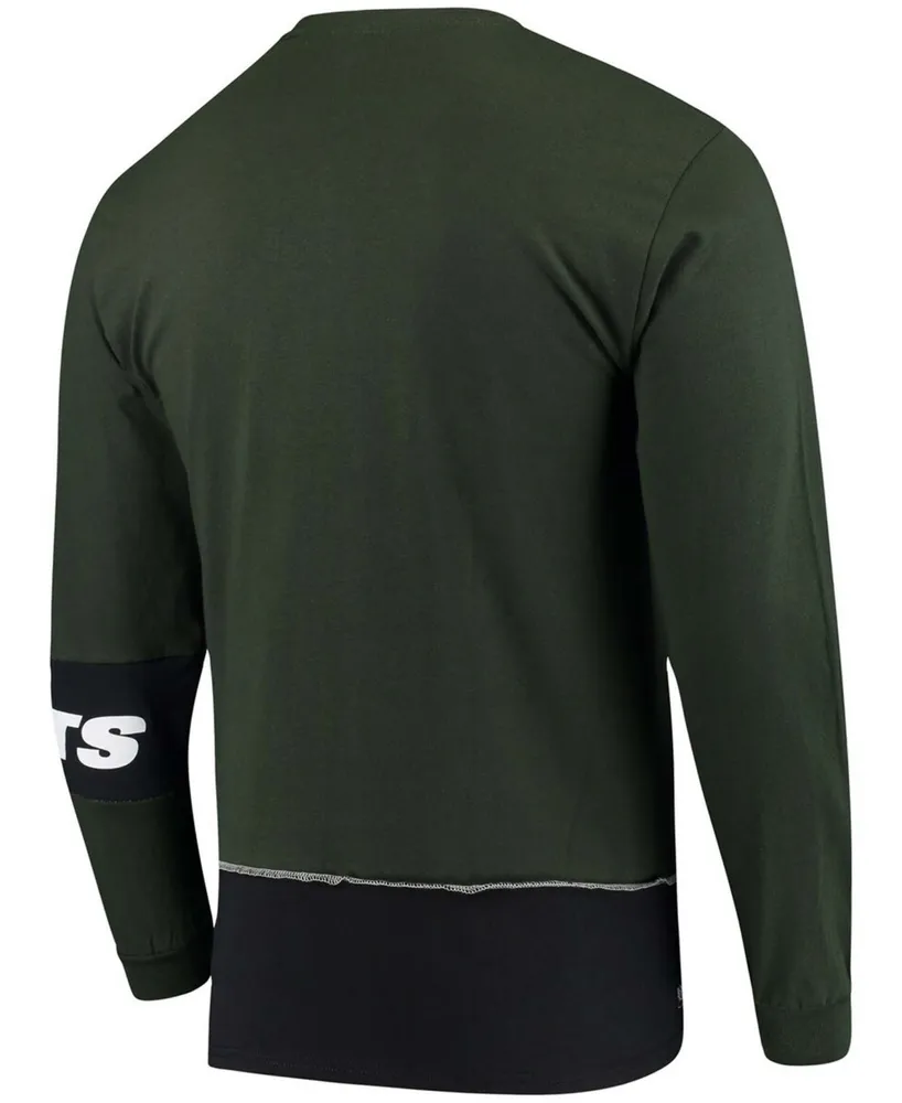 Men's Green, Black New York Jets Angle Long Sleeve T-shirt