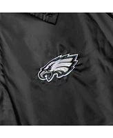 Men's Black Philadelphia Eagles Coaches Classic Raglan Full-Snap Windbreaker Jacket
