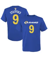 Big Boys Matthew Stafford Royal Los Angeles Rams Mainliner Name and Number T-shirt