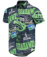 Men's College Navy Seattle Seahawks Thematic Button-Up Shirt