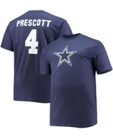 Men's Big and Tall Dak Prescott Navy Dallas Cowboys Player Name Number T-shirt