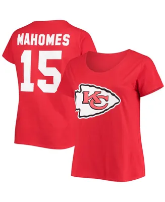 Women's Patrick Mahomes Red Kansas City Chiefs Plus Name and Number V-Neck T-shirt
