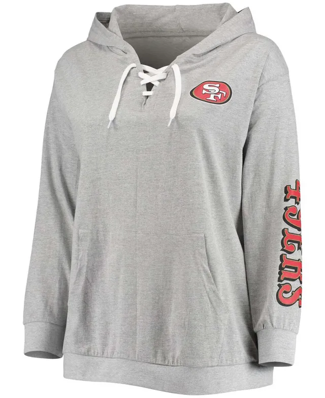 G-III 4Her by Carl Banks Women's Heathered Gray-Scarlet San Francisco 49Ers  Championship Ring Pullover Hoodie - Macy's