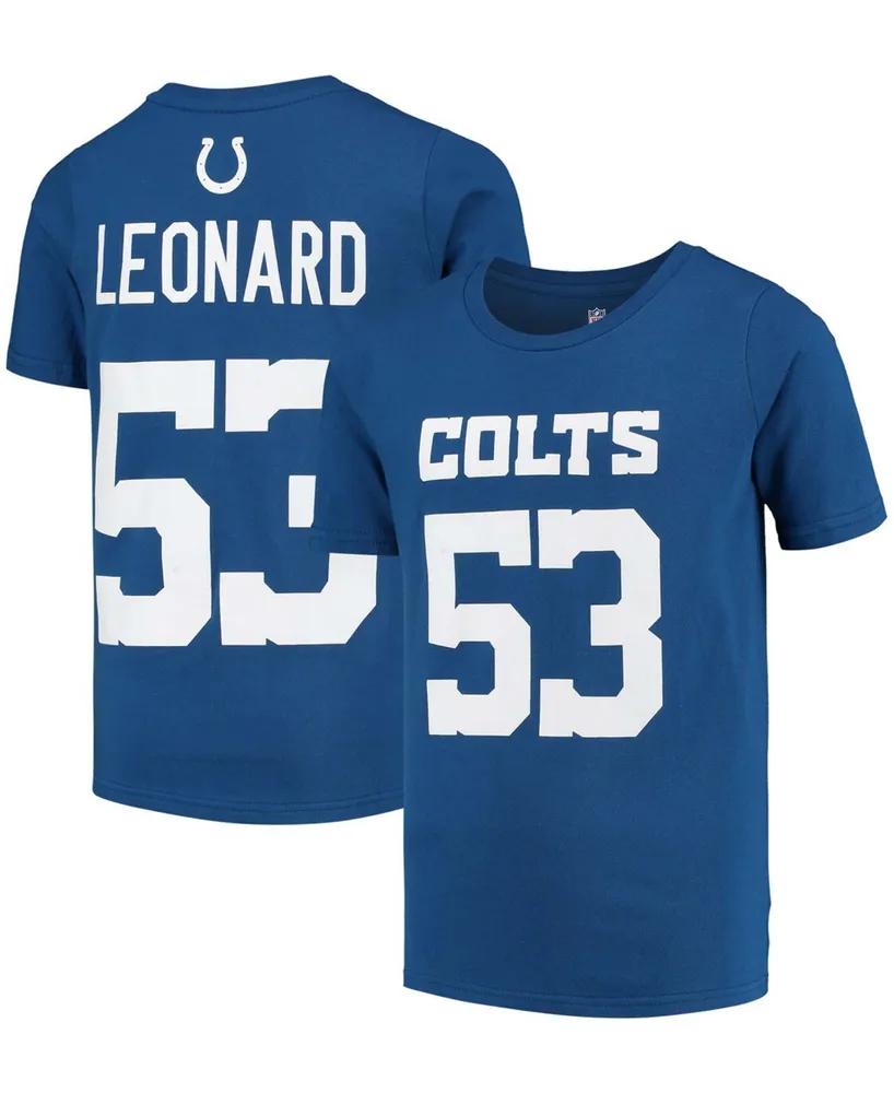 Big Boys Darius Leonard Royal Indianapolis Colts Mainliner Name and Number T-shirt