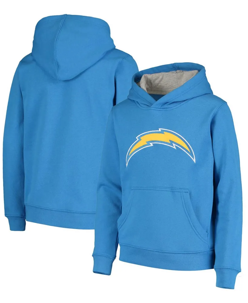 Outerstuff Youth Powder Blue Los Angeles Chargers Team Logo Pullover Hoodie Size: Large