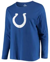 Women's Plus Royal Indianapolis Colts Primary Logo Long Sleeve T-shirt