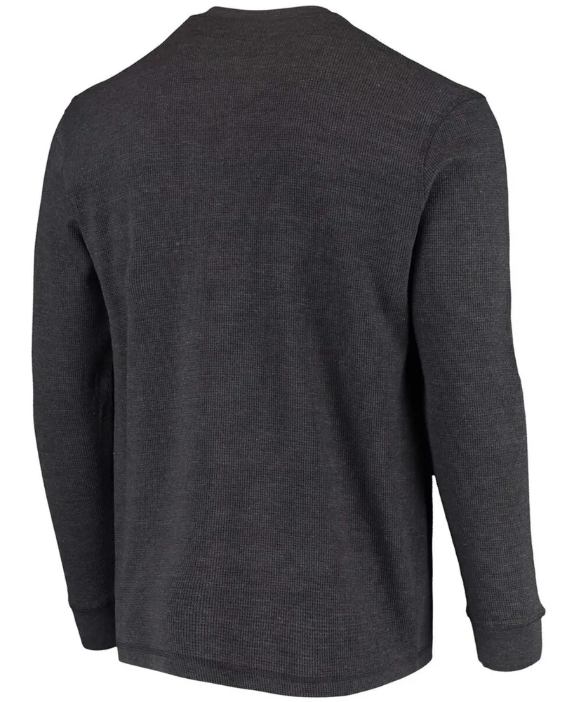 Men's Charcoal Philadelphia Eagles Maverick Thermal Henley Long Sleeve T-shirt