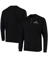 Men's Black Minnesota Vikings Maverick Thermal Henley Long Sleeve T-shirt