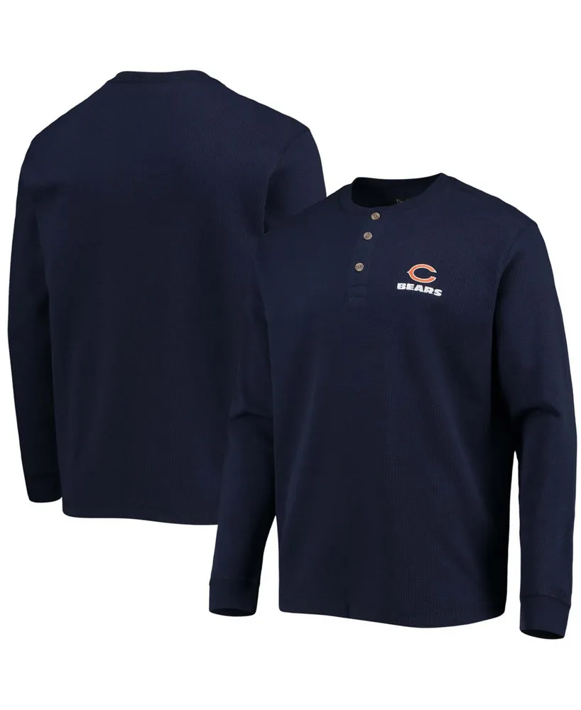 Dunbrooke Men's Dunbrooke Navy Chicago Bears Logo Maverick Thermal Henley  Long Sleeve T-shirt