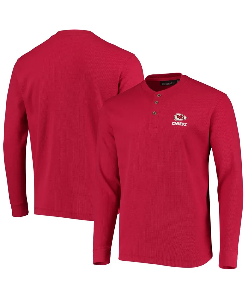 Men's Red Kansas City Chiefs Maverick Thermal Henley Long Sleeve T-shirt