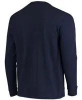 Men's Navy Denver Broncos Maverick Thermal Henley Long Sleeve T-shirt