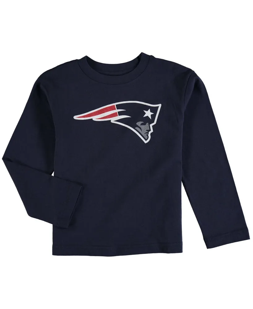 Preschool Boys and Girls Navy Blue New England Patriots Team Logo Long Sleeve T-shirt