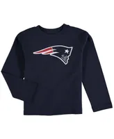 Preschool Boys and Girls Navy Blue New England Patriots Team Logo Long Sleeve T-shirt