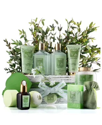 Lovery Tea Tree Home Spa Body Care Gift Set, Natural Bath Gift Basket, 15 Piece